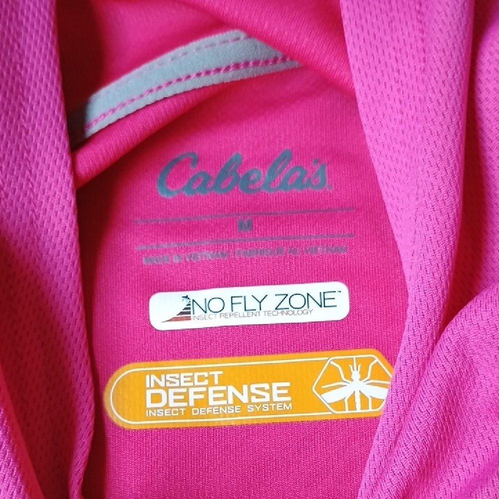 Cabela's Pink Fusion Knit Hooded Pullover Insect Defense No Fly Zone - Picture 6 of 10